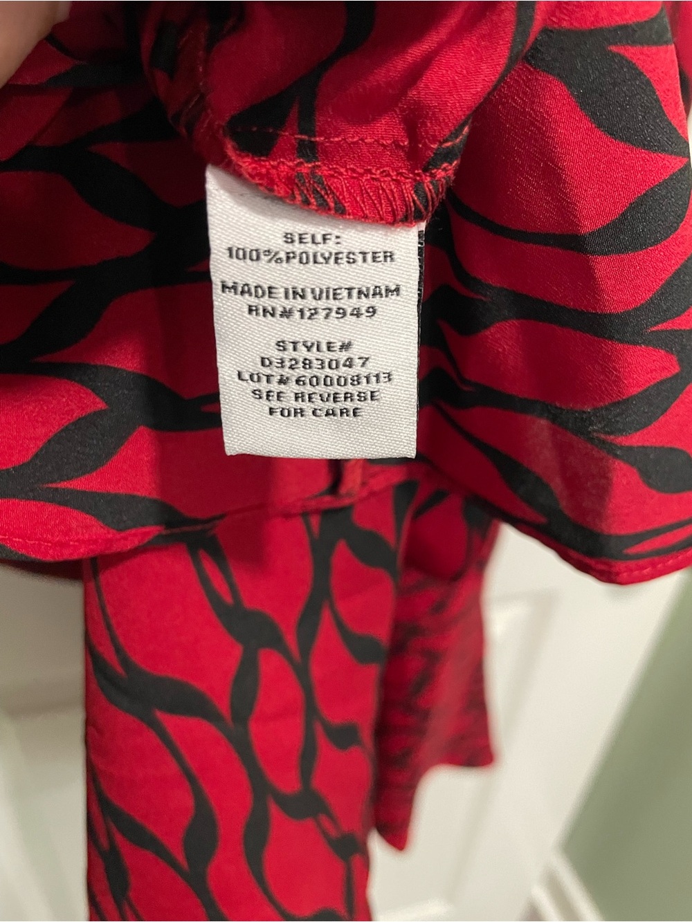 Emma & Michele Red Black Printed Shirt Dress